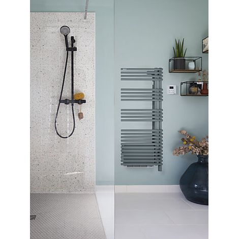 Acova – Sèche-serviettes eau chaude soufflant CALA TWIST + AIR 1672W – Soufflant 1000W intégré – Acier anticorrosion – LNRT145050IFS (1/2)