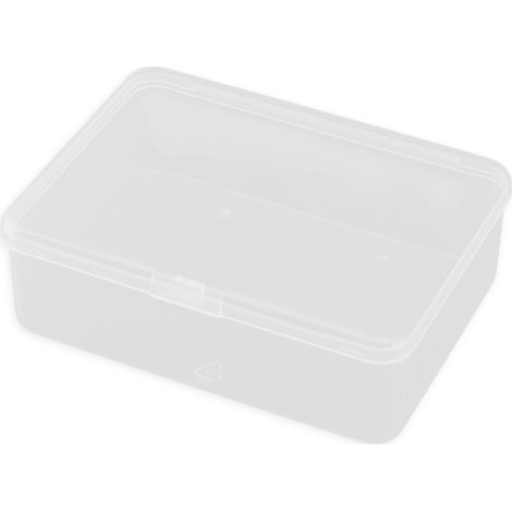 Boîte de rangement rectangulaire transparente avec couvercle, boîte en plastique transparent PP,13810045mm (1/5)