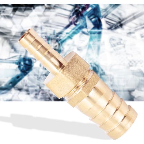 Raccord en laiton pour tuyau d'arrosage, réducteur à embout cannelé, connecteur réducteur (6 mm-19 mm, 1 pièce) (1/5)