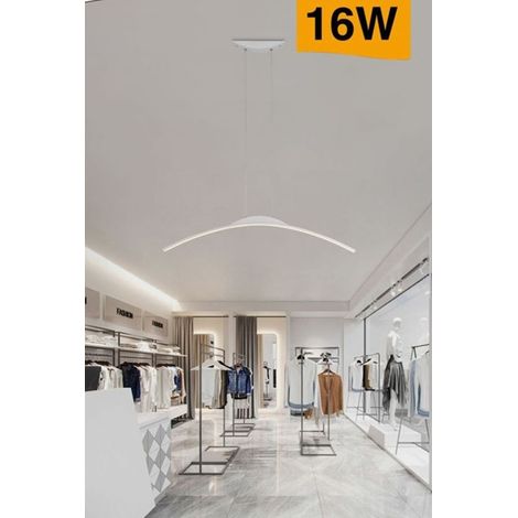 TRADE SHOP - Lampadario Da Soffitto A Sospensione Led 16w Curvato Luce 3000k 6500k 4000k B68-b - -Bianco Caldo      -