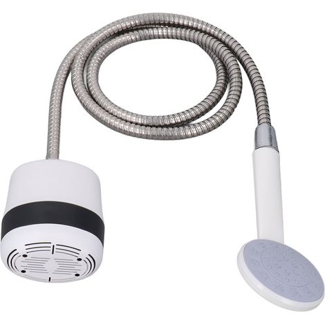 Douche de camping portable rechargeable USB, compacte et électrique, 2200 mAh, tuyau de 1,5 m (4,9 pi) pour la randonnée et les voyages. (1/5)
