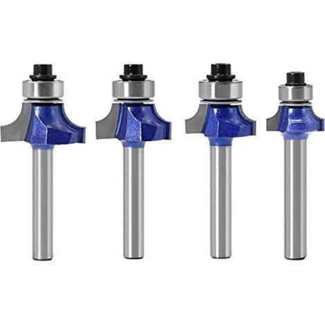 Set di 4 frese a candela rotonde in carburo di tungsteno con gambo da 6,35 mm, diametro 0,6 cm, misure: 1/8", 5/32", 3/16", 1/4" (1/4)