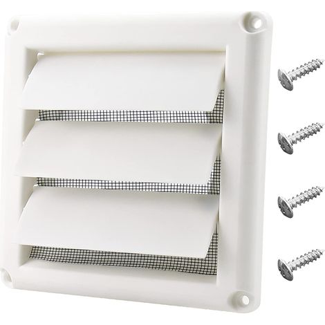 Couvercle de ventilation de sécheuse de 4 po pour hotte de ventilation murale extérieure, ventilation de ventilation de sécheuse avec écran, comprend 4 vis pour une installation facile (blanc) (1/5)