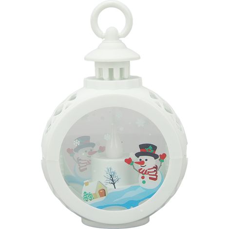 Guirlande lumineuse de Noël suspendue, petit bonhomme de neige blanc rond, décoration de fête, ornement lumineux pour sapin (1/5)