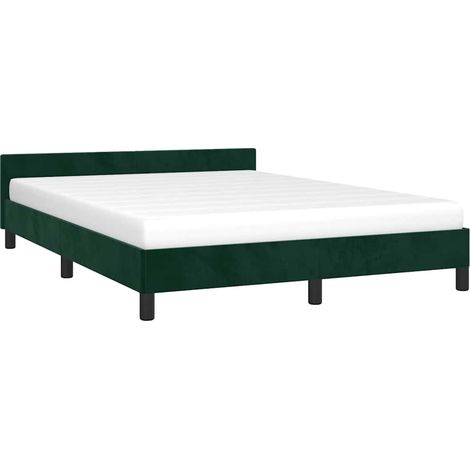 Giroletto senza Materasso Verde Scuro 140x190 cm in Velluto vidaXL