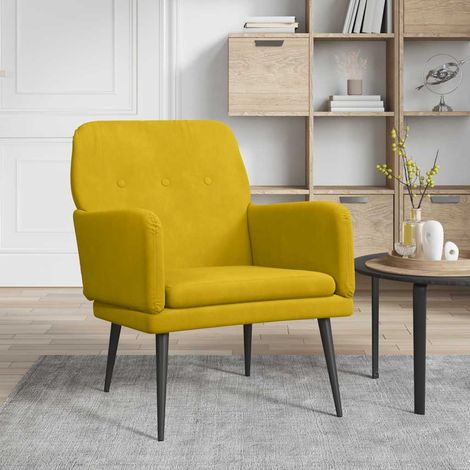 vidaXL Poltrona Gialla 62x79x79 cm Velluto