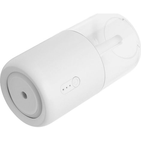 280-ml-Luftbefeuchter mit Einzelsprühfunktion, feinem Nebel, leisem Betrieb und warmer Atmosphäre, beleuchtet für Auto, Zuhause, Büro und Schreibtisch, Weiß (1/5)