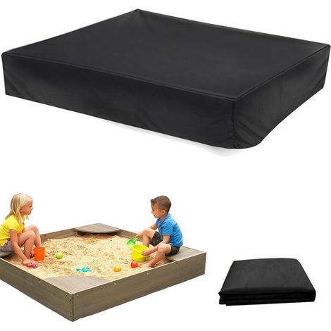 Couverture imperméable pour bac à sable 200 x 200 x 20 cm. Couverture imperméable, coupe-vent et anti-poussière. Protection pour les jouets d'enfants. (1/5)