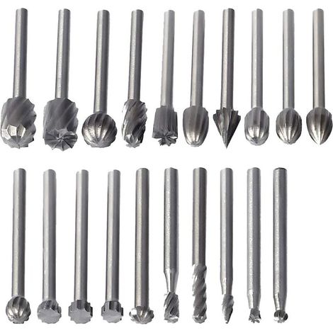20 Pièces Fraise Rotative, HSS Fraise Rotative Fraise Fraise À Bois Outil De Routage Accessoires Outil Rotatif Tige De 3mm (1/5)
