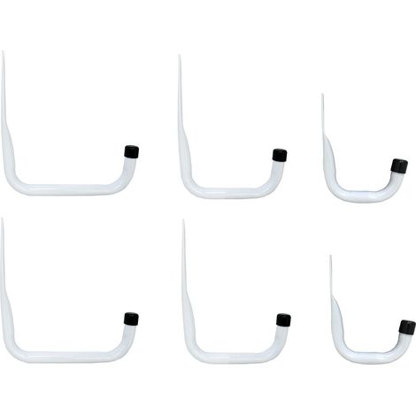 Shepherd Hardware 8096E - Ganci per garage in acciaio resistente, 3 misure, confezione da 6, colore: bianco (1/5)