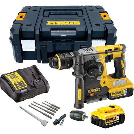 Dewalt DCH273P2 18v XR SDS+ Brushless Rotary Hammer Drill 2 x 5.0Ah +Chuck +Bits (1/3)