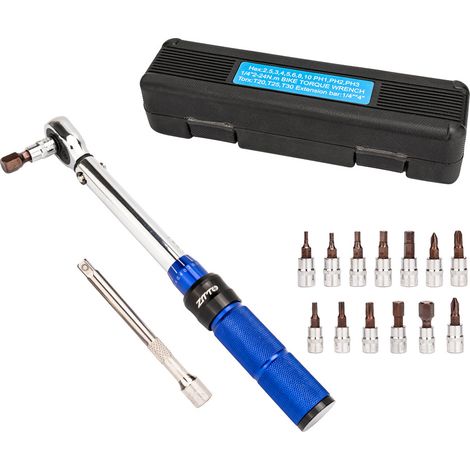 Jeu de clés dynamométriques pour vélo 1/4 pouce 2 à 24 Nm Kit d'outils pour vélo de route de montagne (1/5)