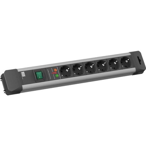 Bachmann CONNECT US multiprise 6 prises noir argent