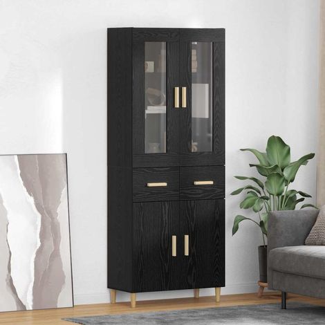 vidaXL  Highboard  Black Oak 69.5 x 34 x 180 cm Engineered Wood