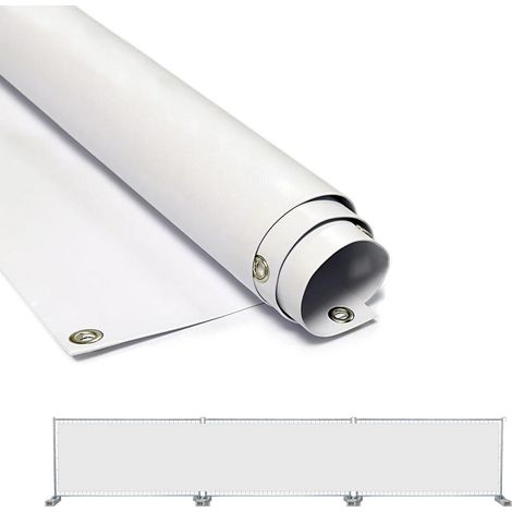 Telo Impermeabile da Esterno Bianco (2mt x 25mt) - 300 g/m² Telone con Occhielli Rinforzati, Resistente ai Raggi UV e agli Strappi, per Barche, Legna, Piscine, Mobili da Giardino, Auto (1/5)