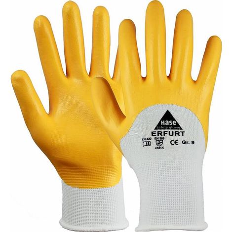 Hase Handschuhe Gelb/Blau Nitril "Erfurt" 8