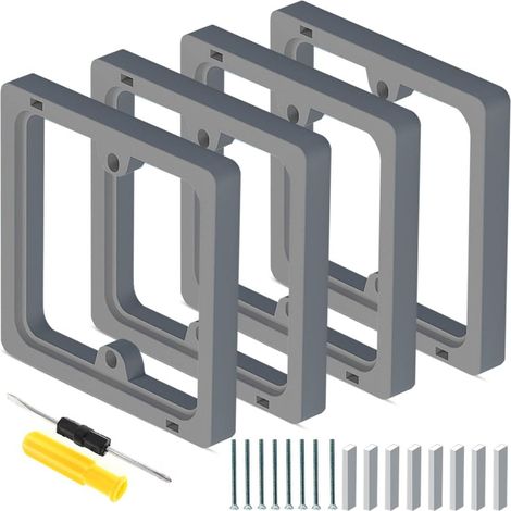 Entretoise carrée Entretoise pour prise simple Gris Empilable Cadre d'entretoise carré pour Boîtier d'encastrement Espace d'installation accru (1/5)