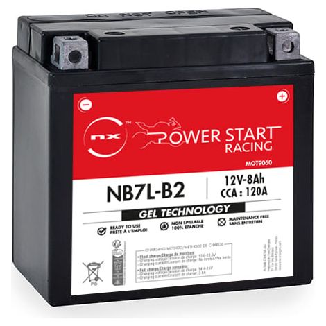 NX - Batterie moto Gel NB7L-B2 / YB7L-B2 12V 8Ah (1/2)