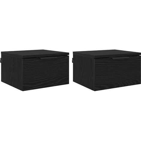 Maison Exclusive - Nachttisch 2 pcs Schwarz Eichen-Optik 34 x 30