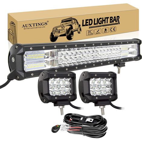 Barre lumineuse LED, motifs de faisceau polyvalents, conception étanche, 20in 2X36W Fil (1/2)