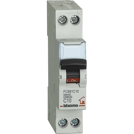 BTicino FC881C10 Thermisch-magnetischer Schutzschalter C10 1P+N 1M 4,5kA