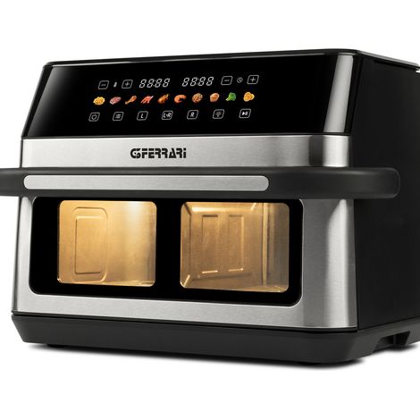 G3 Ferrari G10223 Friggitrice ad aria calda Doppia 12 L Indipendente 2200 W Nero, Acciaio inox