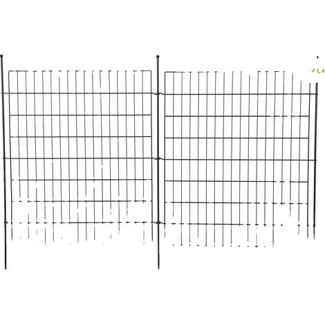 Recinzione da giardino in filo metallico verniciato a polvere, 15 pannelli, maglia da 3,5 cm, lunghezza 3,62 m, altezza 2,21 m (1/5)