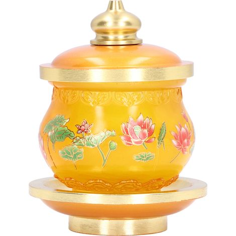 Tasse à eau bouddhiste pour la maison, culte de Bouddha, hommage familial, objets sacrés, glaçure colorée, petit modèle (1/5)