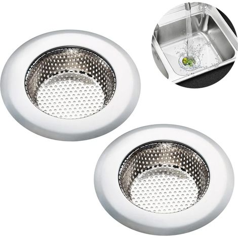 Abflusssieb 2er Set, Edelstahl Küchen spüle Dusche Badewanne Abfluss Spüle Filter Sieb, 2 Stück Abfluss Sieb, Verschiedene Größen sind für Universal