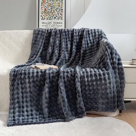 Couverture En Flanelle - Texture Bulles - 100 x 150 cm - Pour Canapé Lit Ou Salon - 1 Pièce (1/5)