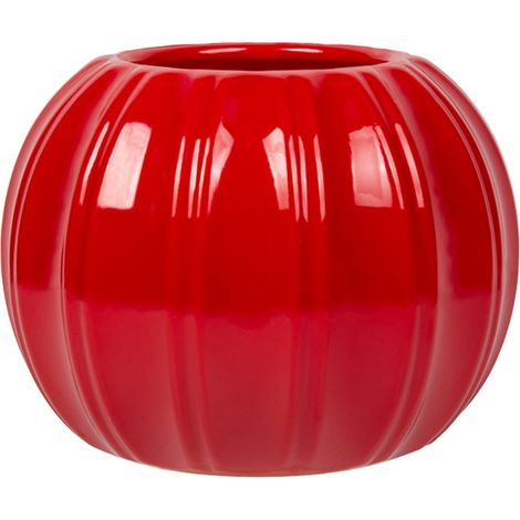 Pot À Fleurs En Plastique Forme Citrouille - 14 x 14 x 11 cm - Orange - Pour Décoration Intérieure Fêtes - 1 Pièce (1/5)