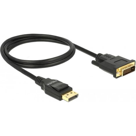 Delock Cable DisplayPort 1.2 Masculino - DVI 24+1 Masculino Pasivo 1 M Negro (1/2)