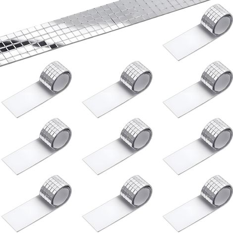 Lot de 3000 carreaux de mosaïque miroir autocollants muraux carrés en verre - Mini autocollants miroir pour décoration de bricolage disco (5 x 5 mm, argentés) (1/5)