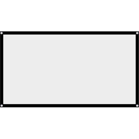 Écran de Projection 16:9, 60 à 120 Pouces en Option, Tissu en Polyester Synthétique, Pliable Portable, Rideau Suspendu Blanc, Double Disponible, pour la Maison/Bureau (60 Pouces) (1/5)