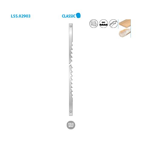 Lames à chantourner à ergot 127x2x0.25mm – Denture 7.5DPC – Pour découpe bois, corne et os – Blister de 12 unités – Hd Outillage (1/6)