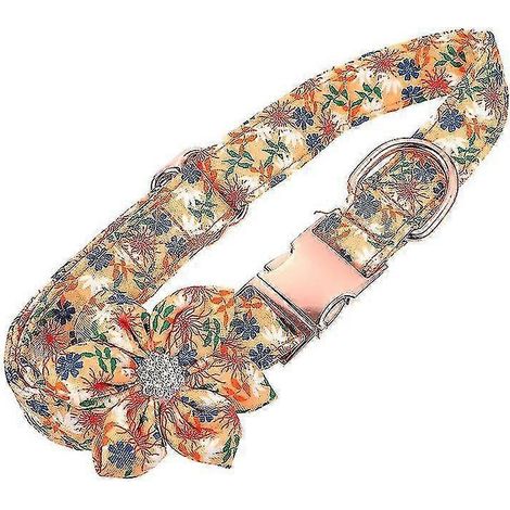1 collier orange pour animaux de compagnie avec bandoulière et boucle réglable pour chaton, idéal pour la sécurité des chats et des chiens. (1/2)