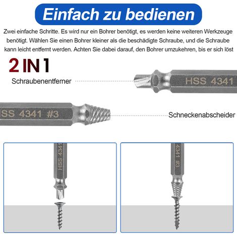 Cadeau pour homme : extracteur de vis en acier renforcé de titane, extraction facile en deux étapes des vis endommagées, ensemble d'outils polyvalent à double tête (1/5)