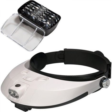 Head magnifier with LED lamp, magnifying glass for repair, jewelry making, sewing, crafts, circuit monitoring (1/5)