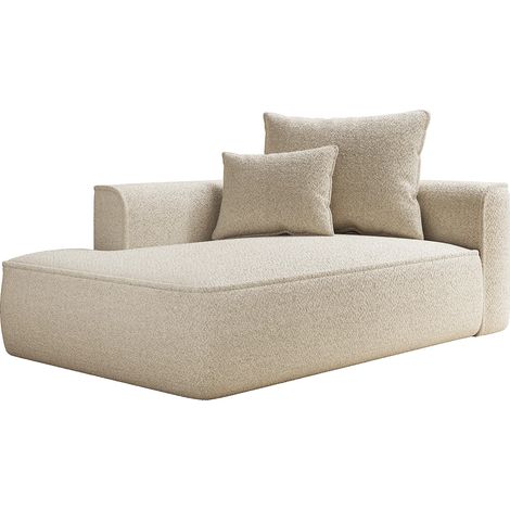Méridienne gauche en tissu chenille beige PINETA (1/4)