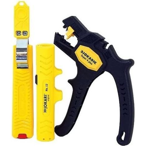 Jokari Kabelverarbeitungs-Set + Kabelmesser Kabel-Entmanteler und Abisolierzange (1/5)