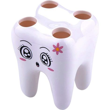 Porte-brosse à dents de dessin animé, boîte de rangement domestique, conteneur de stockage de nettoyant pour le visage, boîte à brosse à dents(Blanc) (1/5)