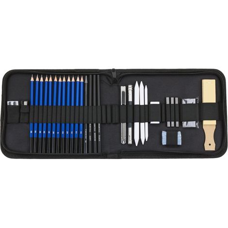 Kit de 32 crayons à dessin professionnels pour croquis, comprenant des outils et une trousse de maquillage pour étudiants en peinture. (1/5)