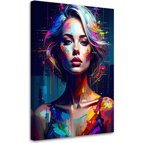 Wandbild Buntes Porträt einer Frau 40x60 cm (1/5)