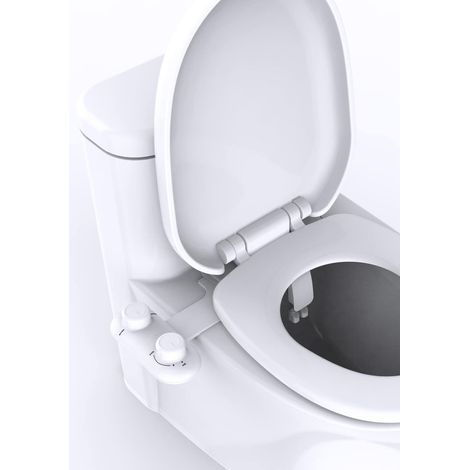 Bidet doppio per donne, accessori per bidet non elettrici, ugello con pressione dell'acqua regolabile, inserto per bidet per attacco WC con 2 ugelli retrattili per l'igiene personale (1/5)