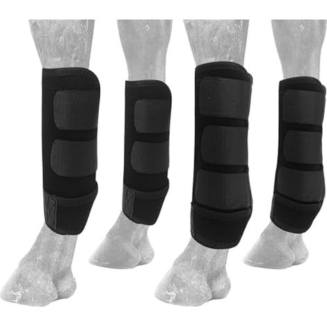 Lot de 4 Bottes de Protection pour Pattes de Cheval, enveloppent Les Pattes Avant et arrière, équipement de Protection et de Soutien des Jambes de Cheval, Accessoires en néoprène pour l'équitation (1/5)