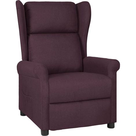 Sillón reclinable de tela marrón oscuro vidaXL
