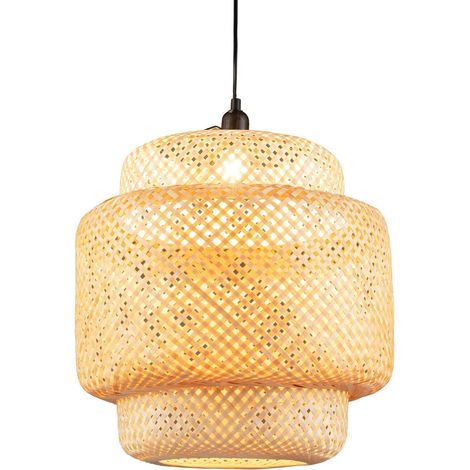 Bamboo Pendant Light Natural Hand-woven Hanging Ceiling Light Chandelier E27 (1/5)