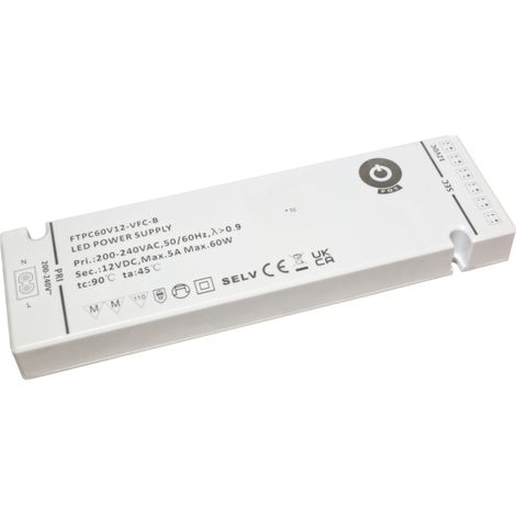 FTPC60V12-VFC-B: Conector de entrada C8 de 12 V/5 A salida: conectores conectores integrados, enchufe/toma L813/L815 negro
