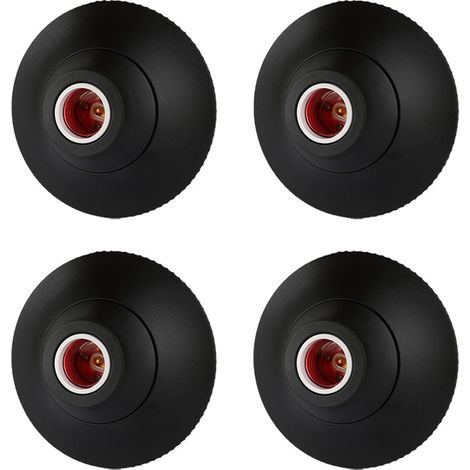 CILIA Lot de 4 Douille E27 Plafond et Mur Douille Ampoule en Saillie Douille E27 à Visser pour Lampe LED Idéal Douille de Chantier, Garage, Cave (Noir / Blanc) (1/4)