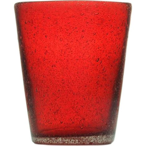 Zani Serafino Memento Tumbler Bicchiere Acqua Rosso in Pasta di Vetro